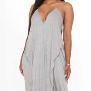Grey Criss-Cross Maxi Dress